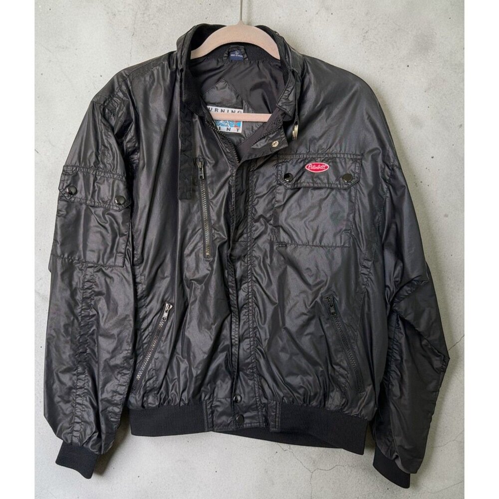 Peterbilt Trucks Logo Jacket Mens Large Black Turning Point Racing Windbreaker